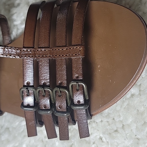 J CREW MULTI Buckle Strap Gladiator Inspired Leather Sandals Size 7 - Picture 4 of 15